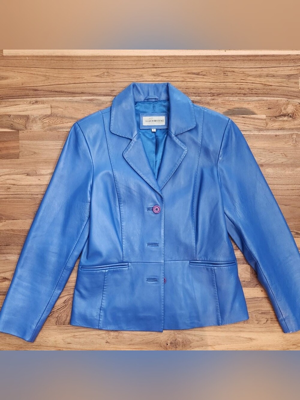 Dreamy Baby Blue Leather Blazer